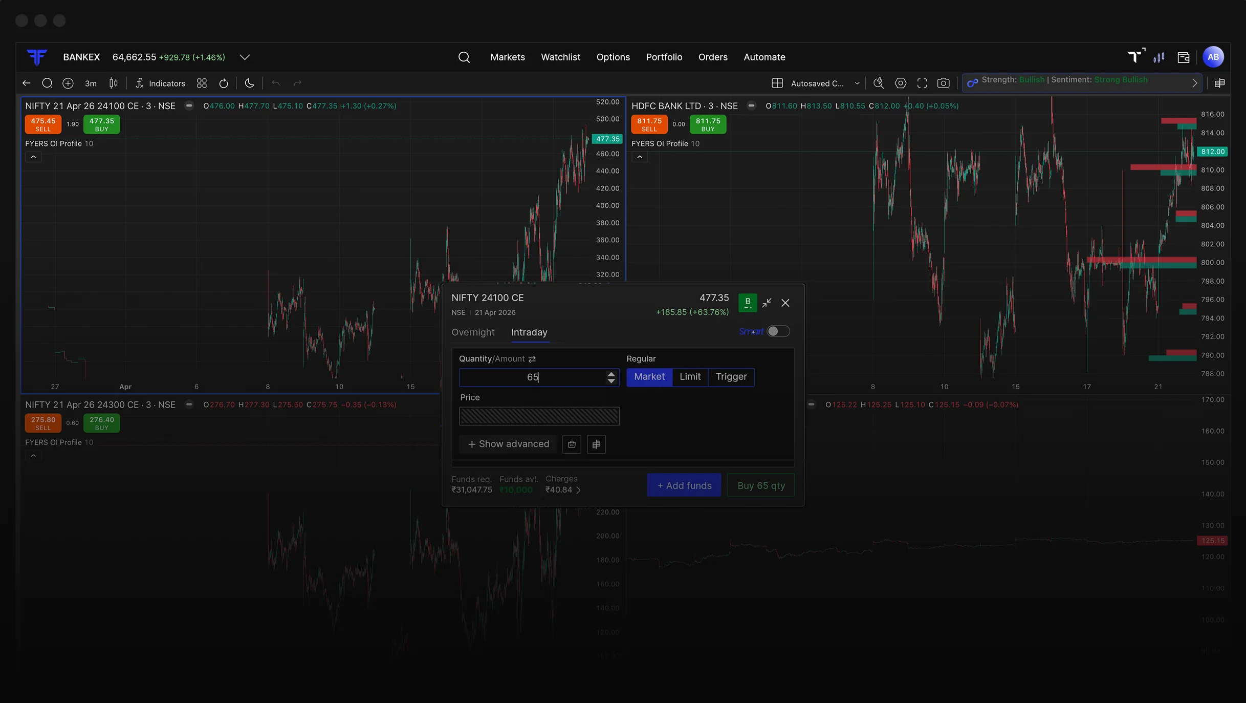 Equity and intraday trading platform