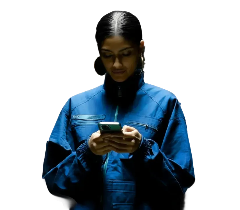 A woman using mobile phone