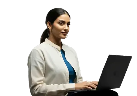 A woman using a laptop